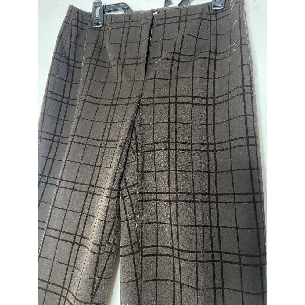 Talbots Petites Stretch Women's Plaid Pants Size 8 Brown/Black - Picture 5 of 13